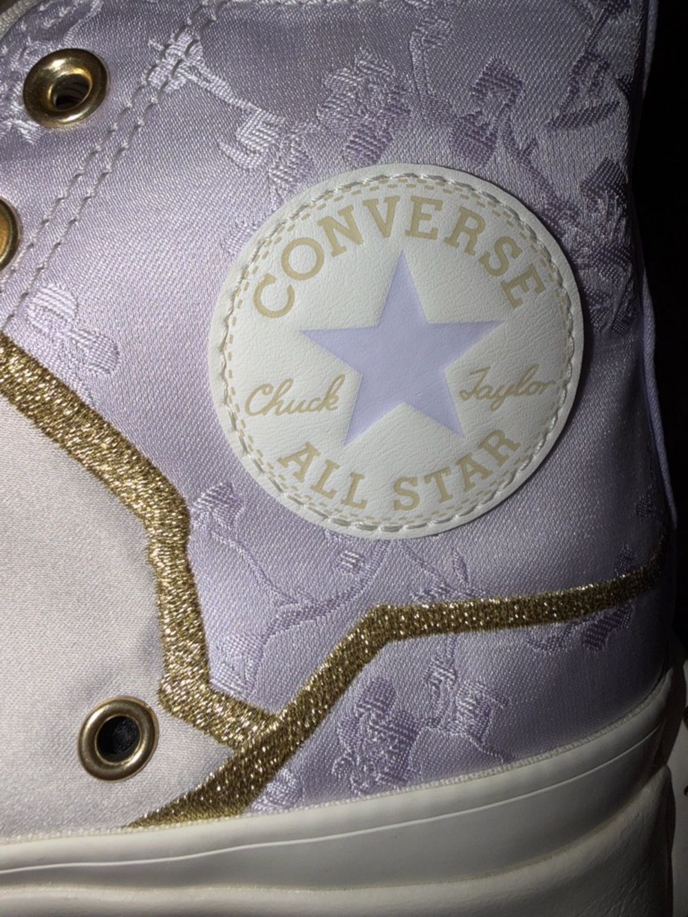 Brand new! One of a kind Converse High Top Sneakers in Lavender & Cream - Picture 7 of 10